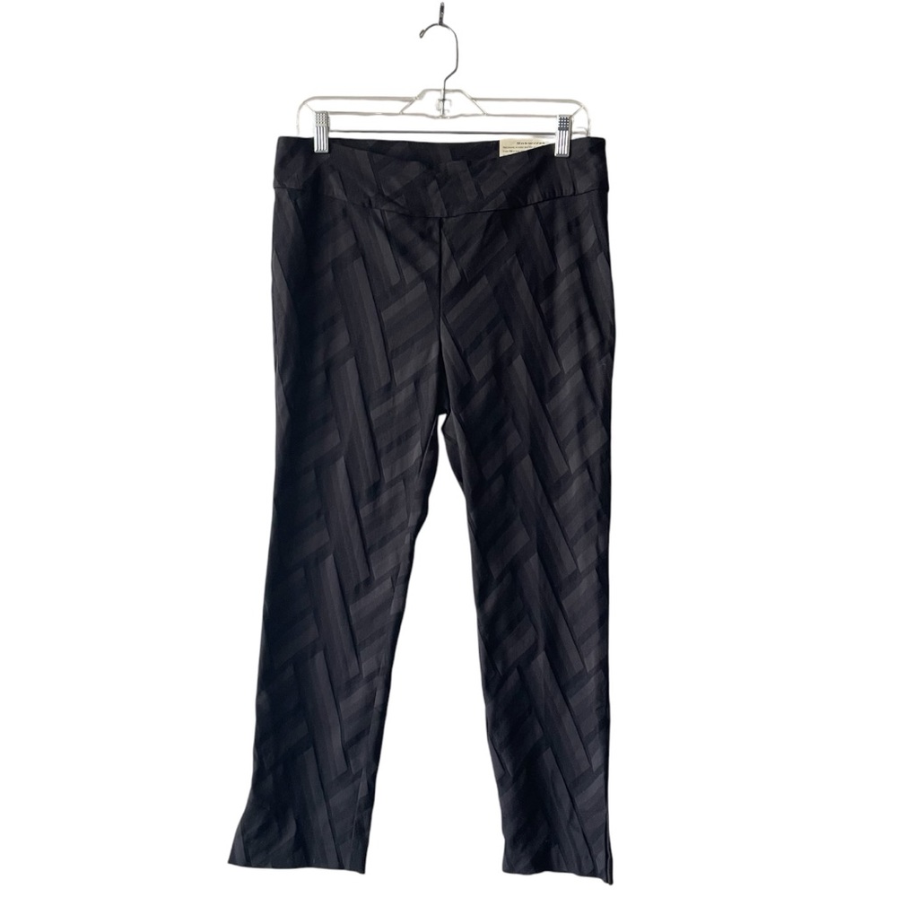 Soft Surroundings Straight Leg Ankle Geometric Business Casual Pull On Pants LP